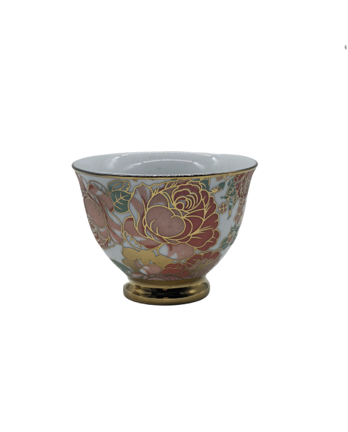 Vintage Flora Porcelain Tea Cup,Coffee Cup With Gold Rim