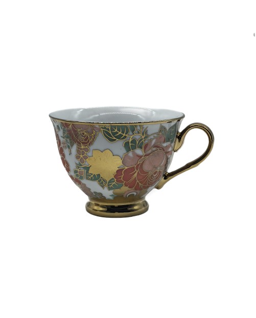 Vintage Flora Porcelain Tea Cup,Coffee Cup With Gold Rim