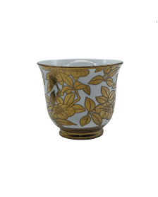 Gold Flora Porcelain Tea Cup,Coffee Cup With Gold Rim