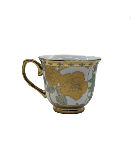 Yellow Rose Porcelain Tea Cup,Coffee Cup With Gold Rim
