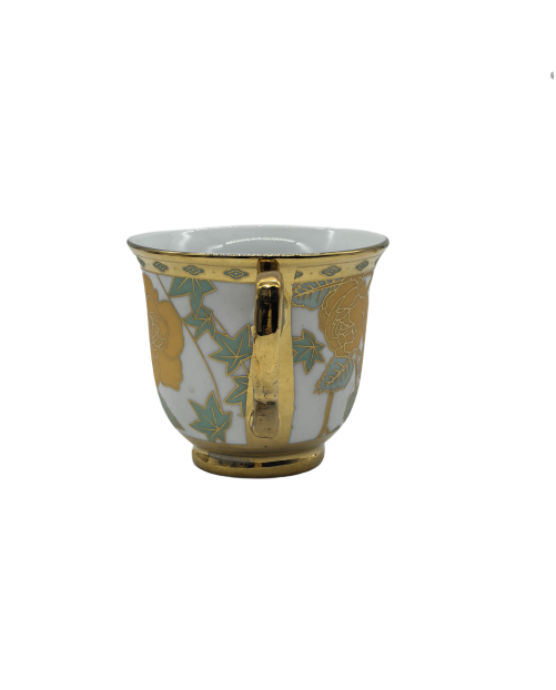 Yellow Rose Porcelain Tea Cup,Coffee Cup With Gold Rim
