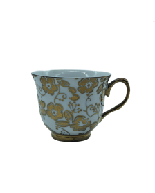 Gold Flower Porcelain Tea Cup,Coffee Cup With Gold Rim
