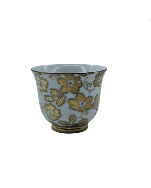 Gold Flower Porcelain Tea Cup,Coffee Cup With Gold Rim