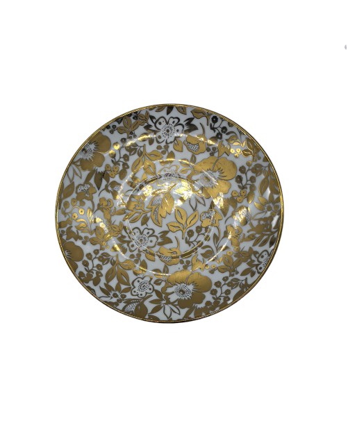 Vintage Flora Porcelain Saucer With Gold Rim,Plate For TeaCups