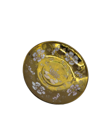 Gold Porcelain Saucer With Pink Lotus Pattern,Plate For TeaCups
