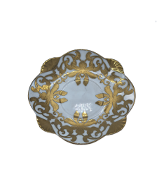 Flower Shaped Porcelain Saucer With Gold Rim,Plate For TeaCups