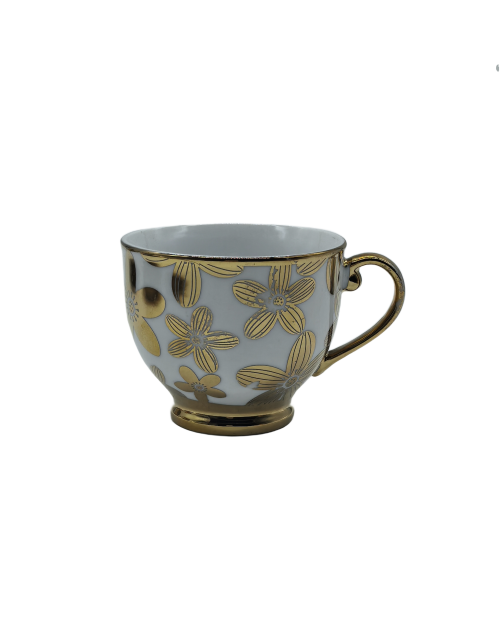 Gold Flower Porcelain Tea Cup,Coffee Cup With Gold Rim
