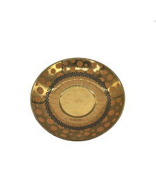 Gold Porcelain Saucer With Orange Dot Pattern,Plate For TeaCups