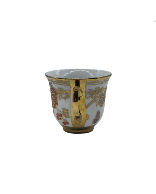 Red Rose Porcelain Tea Cup,Coffee Cup With Gold Rim