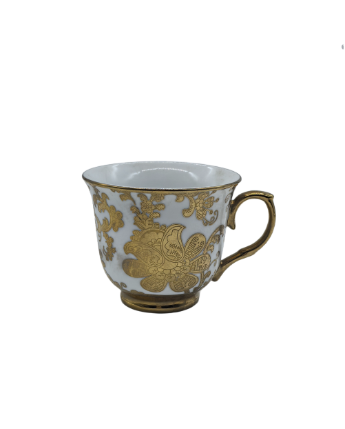 Court Style Porcelain Tea Cup,Coffee Cup With Gold Rim